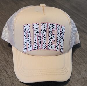 Cream Kids Cap with 'AMEN' Design